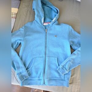 Lacoste Kids Light Blue Zip-Up Hoodie Size 14